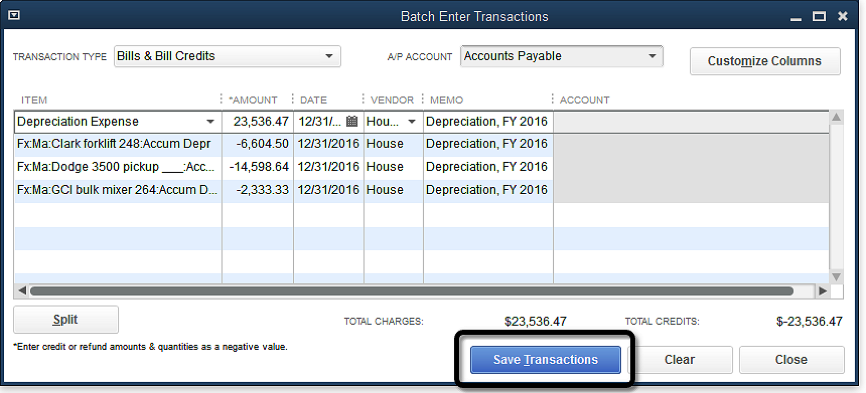 Batch Enter Transactions