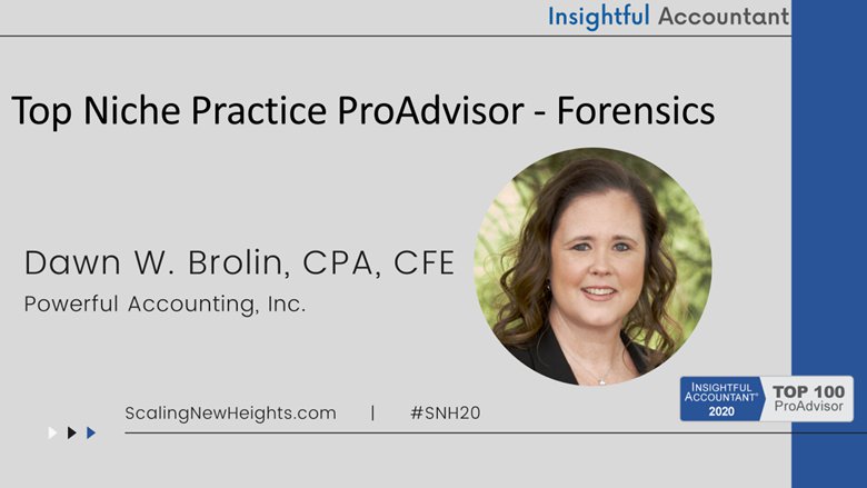 Dawn Browlin - 2020 Top Niche Practice ProAdvisor: Forensics