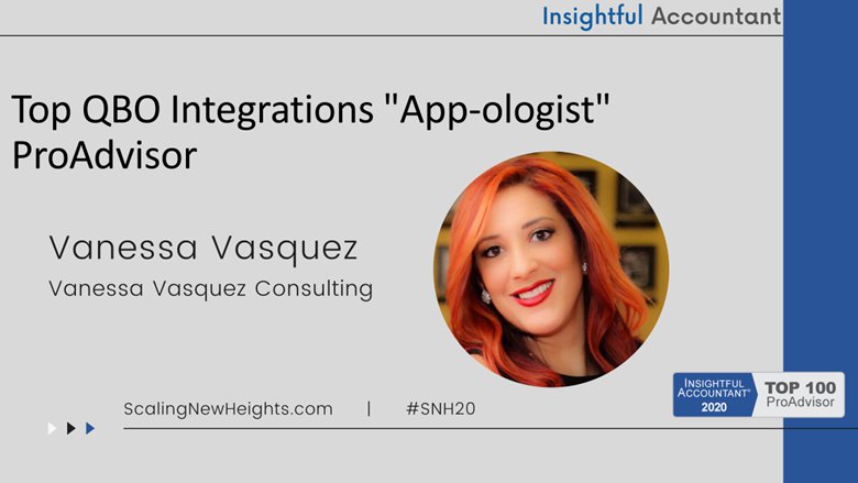 Vanessa Vasquez - 2020 Top QBO Integrations 'App-ologist' ProAdvisor