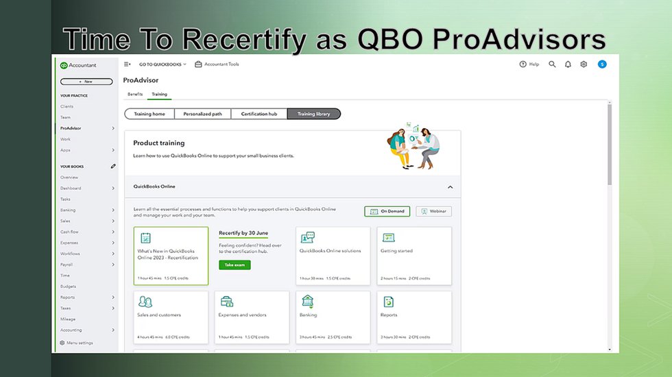 QuickBooks Online ProAdvisor Recert Underway - Insightfulaccountant.com