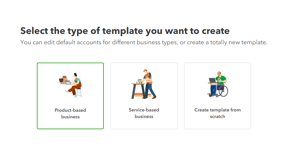 Select the type of template you want to create