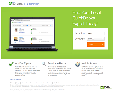 Screenshot of Find-a-ProAdvisor Website