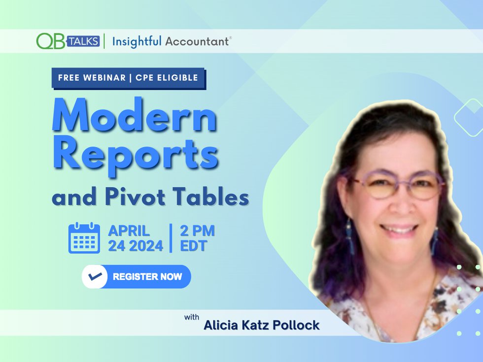 QB Talks April | Modern Reports &amp; Pivot Tables