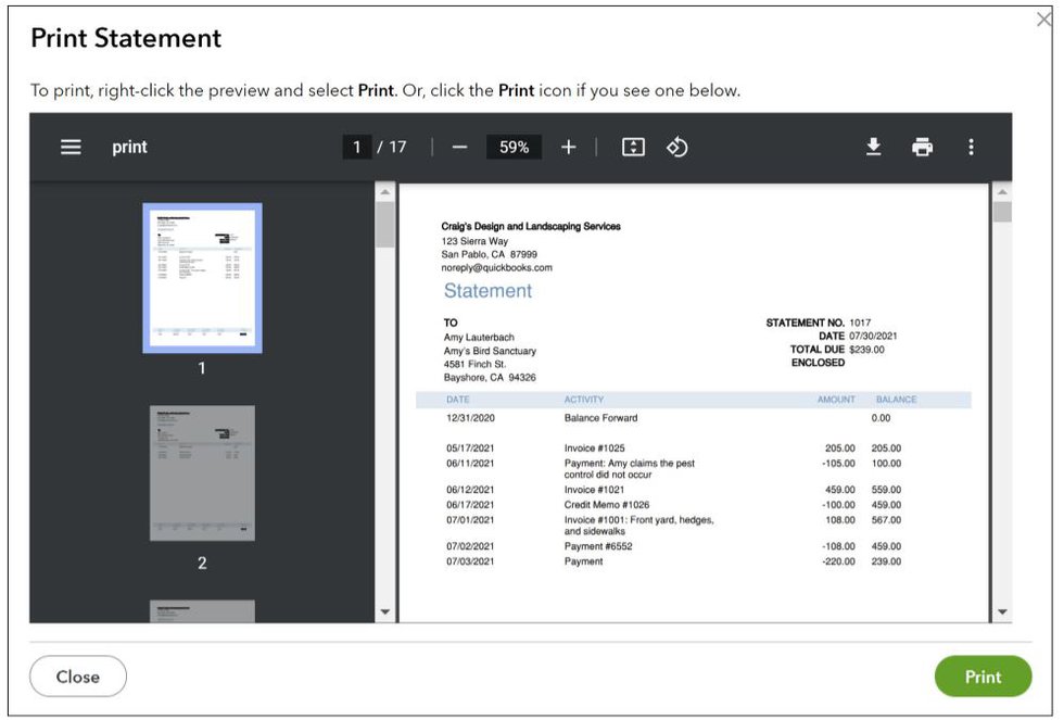 Figure 5-41 Preview of statements that match the criteria