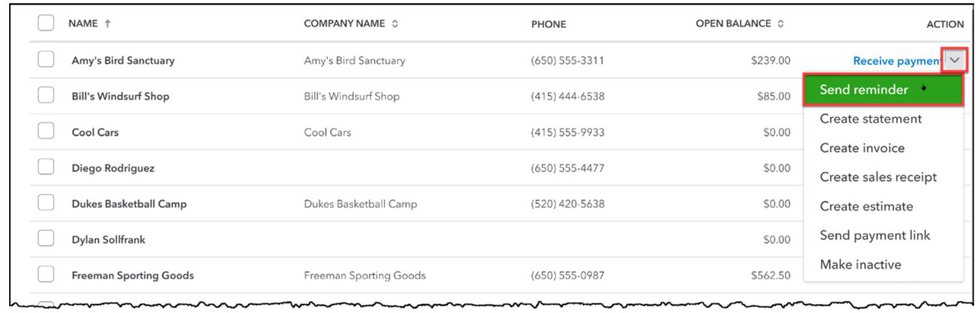 Figure 5-42 Send an invoice reminder any time