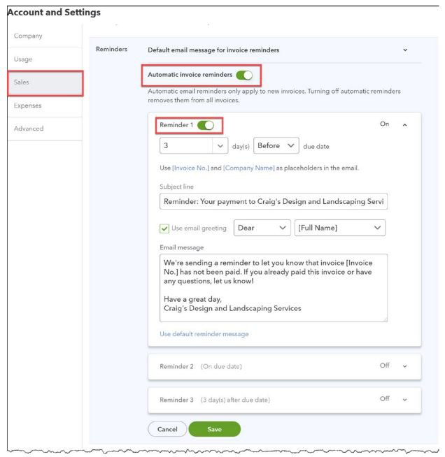 Figure 5-44 Scheduling the Reminder Email