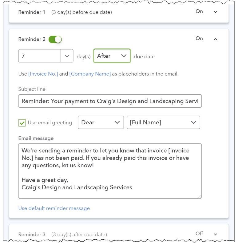 Figure 5-45 Two automatic payment reminders