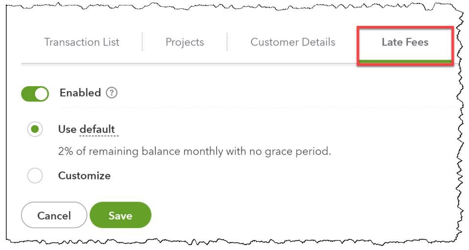 Figure 5-47 Manage Late Fees customer by customer