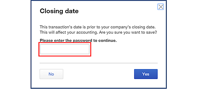 Password Prompt for Closed Transaction