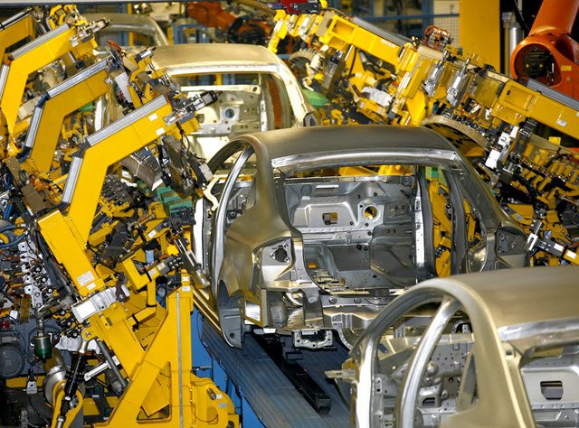 Modern Ford Plant Assembly Robots