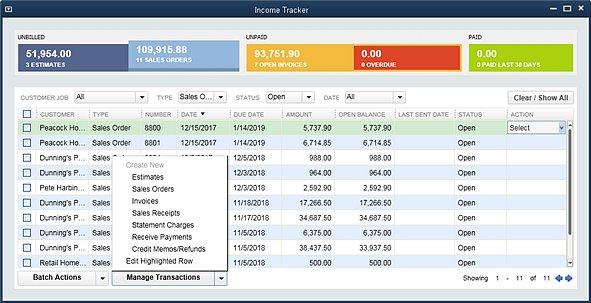 Slide 4 - New QuickBooks 2014 Income Tracker Manage Transactions