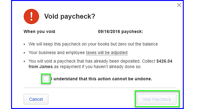 QBOP - Void Direct Deposit Payroll - fig 3