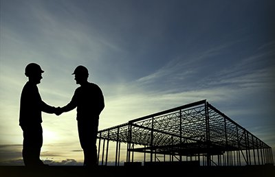 construction site handshake