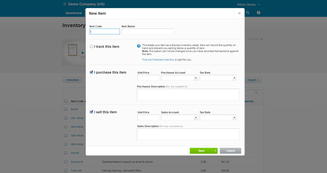 Xero Item - 2-sided by Default