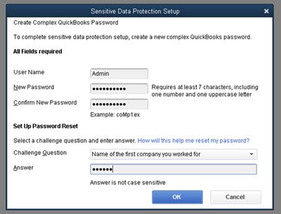 QB Admin Password Set