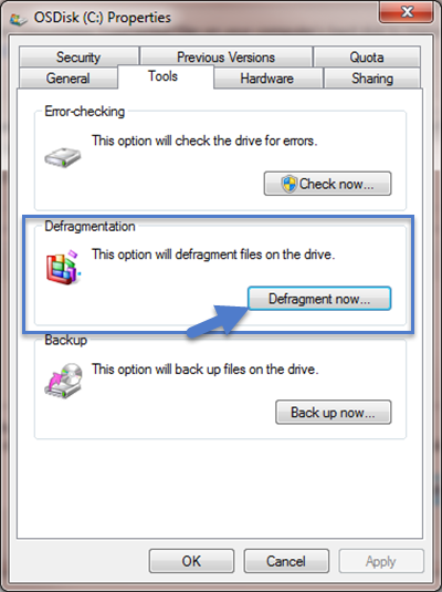 Windows Defragmentation Tool