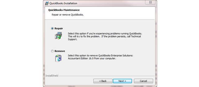 Windows Repair or Removal of QuickBooks