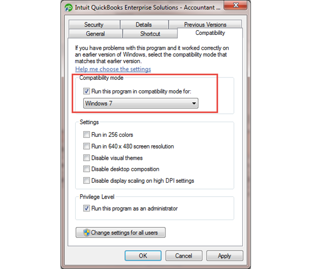 QB in Windows Compatibility Mode Fig 1