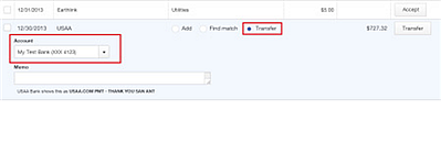 Newly Revised Bank Feeds - Transfer feature