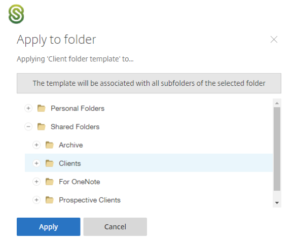 sharefile apply to folder