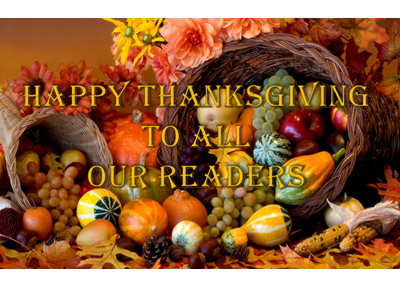 Happy Thanksgiving to our Readers (2018)