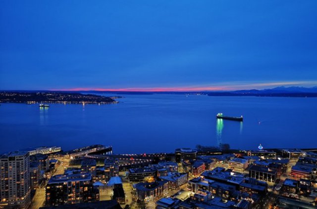 View from Seattle Space Needle at Night